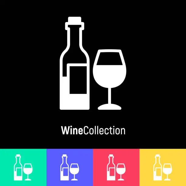 Vector illustration of Logotype for wine bar and wine making. Wine glass and bottle. Thin line icon. Modern vector illustration.