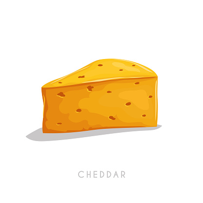 Cheddar Cheese Piece Cartoon Flat Style Cheese Segment Fresh Diary Product  Vector Illustration Single Icon Isolated On White Background Stock  Illustration - Download Image Now - iStock