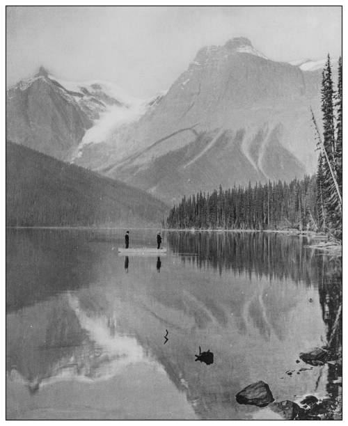 istock Antique black and white photo: Emerald Lake, British Columbia 1257573845