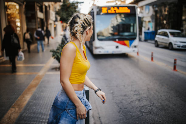 istock Woman is waiting for transportation 1257575302
