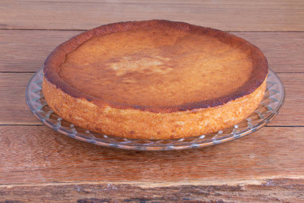 istock Cassava cake with white background. Wooden background. 1257575658