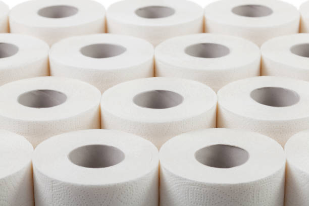 Toilet paper background stock photo