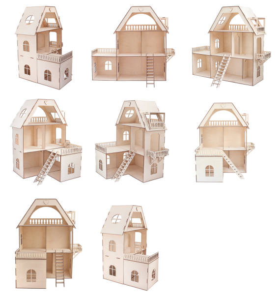 istock Nice house from wood on white bacground 1257580390