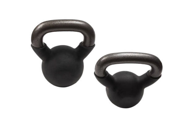 istock Black weight isolated on white. 4 kg weight. 1257581388