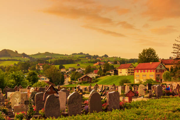 Countryside of Appenzell at sunset, Switzerland.