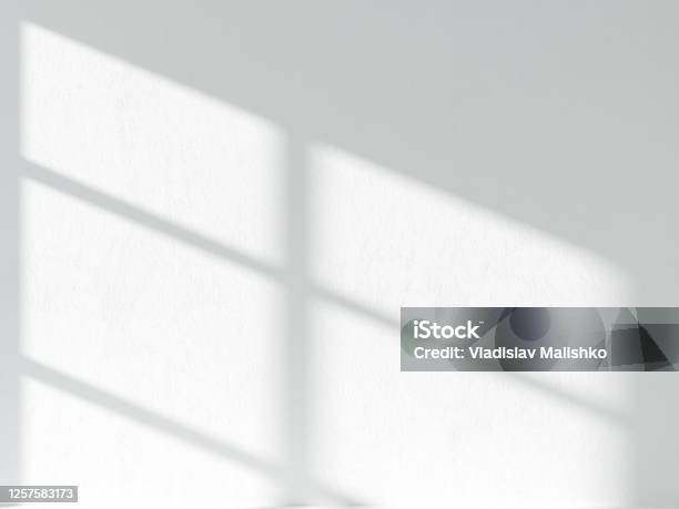 3d Illustration Of Shadow Laying On White Stucco Wall Stock Photo - Download Image Now