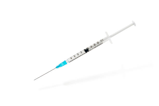 Vaccine concept Syringe with clipping path. injection stock pictures, royalty-free photos & images