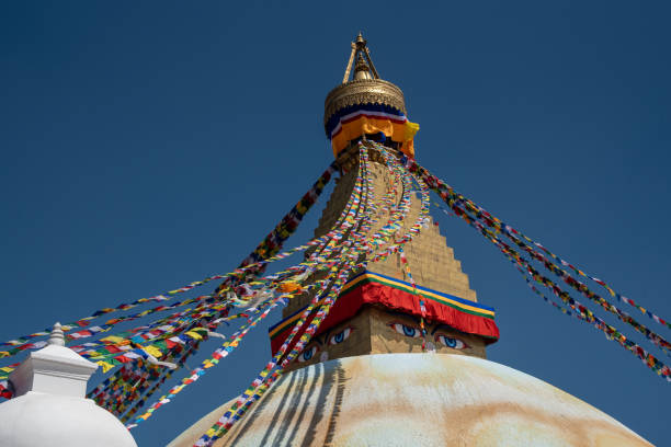 istock Boudha Stupa, at Kathmandu Nepal, with religious colorful flags waving. 1257584563