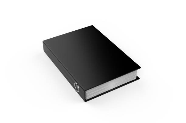 istock Black clean office binder mockup template on isolated white background, 3d illustration 1257585167