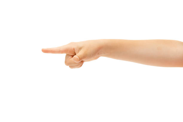 istock Children's hand, palm gesturing isolated on white studio background 1257586784