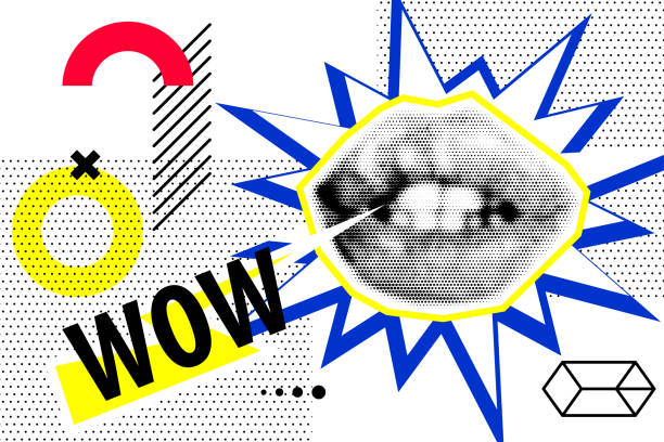 istock Banner for sale modern hipster pop art open mouth 1257587317