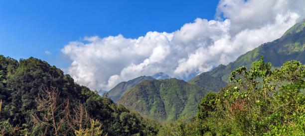 istock Mountain landscape at sunset Asia, Vietnam. 1257589384