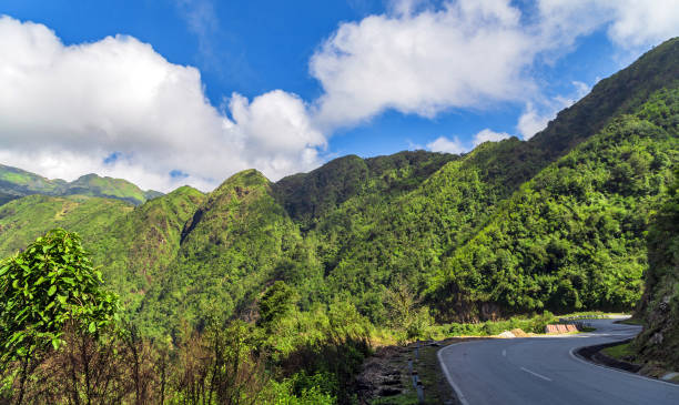 istock blue sky cloudy mountains landscape background 1257589491
