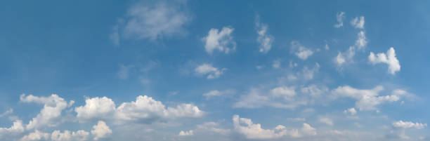istock Panoramic view of blue sky with clouds 1257590174