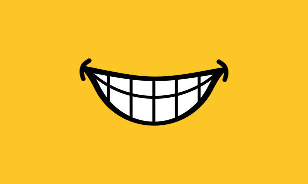 ilustraciones, imágenes clip art, dibujos animados e iconos de stock de icono vectorial de sonrisa, emoción feliz. vector sobre fondo aislado. eps 10. - sonreír ilustraciones