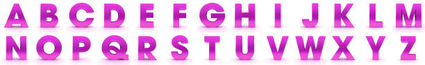 アルファベットの文字は、3d テキスト大文字 a b c d e f g h i j k l m n o p q r u u u v w x y z に署名します。 - letter h letter a letter t letter e ストックフォトと画像