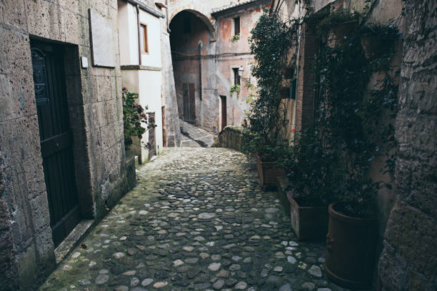 istock Sorano city street 1257602039