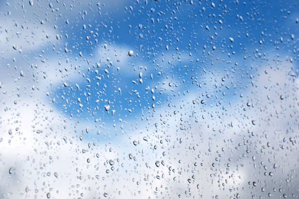 Beautiful water drops, rainy weather