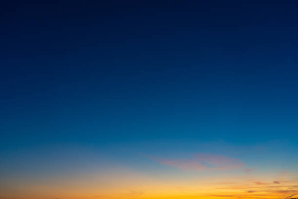 istock Colorful clear sky with no clouds at dusk after sunset 1257611169