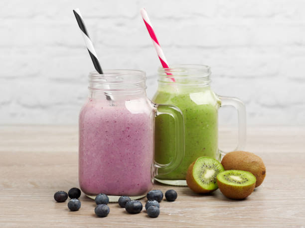 istock Blueberries  and kiwi smoothies 1257612353