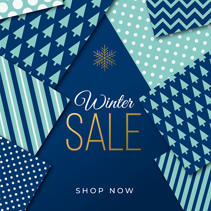 Winter sale design for advertising, banners, leaflets and flyers. Stock illustration