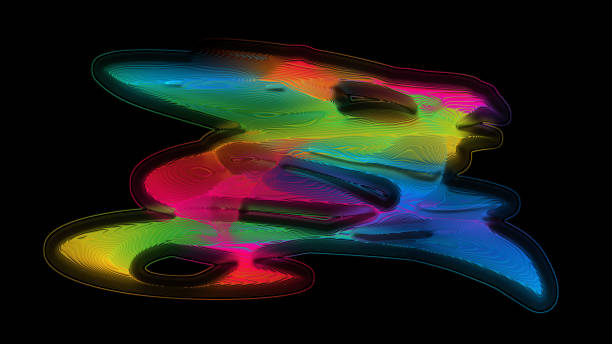 Abstract Holographic Fluidity Shape Shiny Acid Colorful Neon Liquid Spectrum Puddle Blob Black Background Stained Spilling Igniting Metallic Transparent Glowing Bright Wave Frozen Pattern Cut Out Zero Gravity Colorful Fluidity Shape Holographic Neon Liquid Spectrum Abstract Acid Jelly Rippled Frozen Wave Pattern Digitally Generated Image Design Element for presentation, flyer, card, poster, brochure, banner bioluminescence water stock pictures, royalty-free photos & images