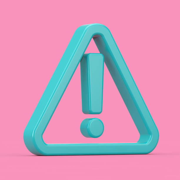 istock Warning, Dangerous or Hazard Icon. Blue Exclamation Mark with Triangle in Duotone Style. 3d Rendering 1257621271