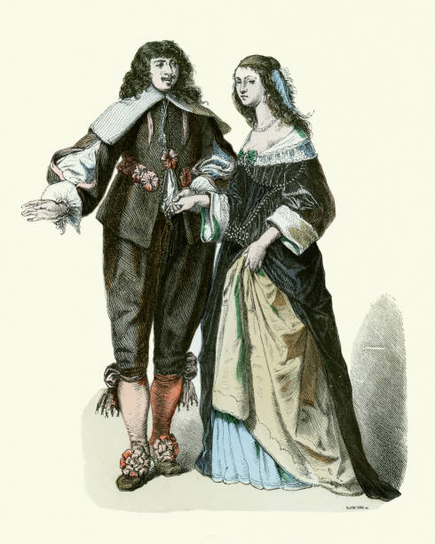 Fashions Of The Netherlands 17th Century Man And Woman Stock
