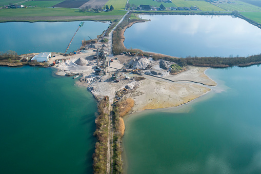 Sand and gravel pit - aerial view