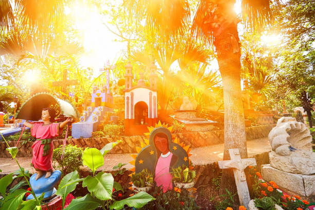 Mexican cemetery on a sunny day