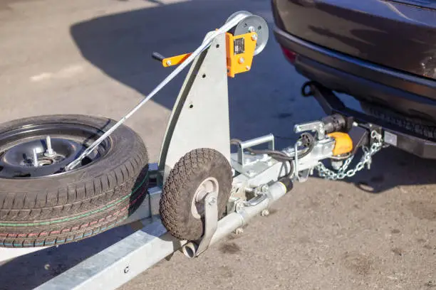 Photo of tow hitch for towing a trailer by a passenger car