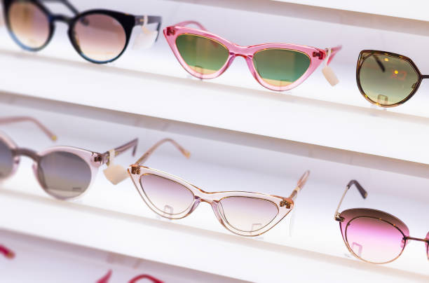 istock Sunglasses shop special colored eyeglass sale. 1257645383