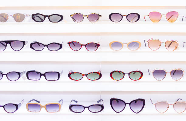istock Sunglasses shop special colored eyeglass sale. 1257645395