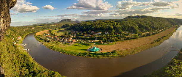 istock Viewpoint on the elbe river on saxon switzerland 1257645592