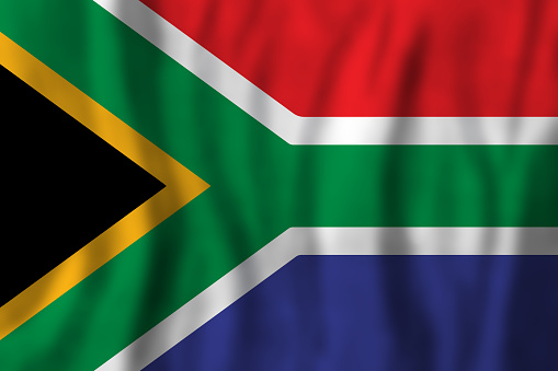 South Africa concept with flag background