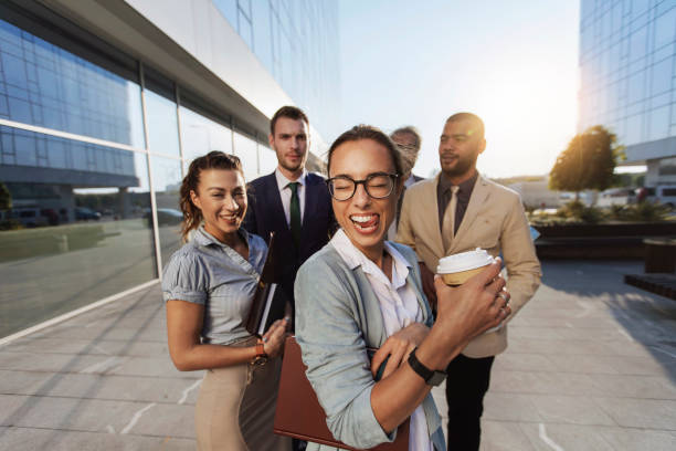 istock Goofing around for during the coffee break 1257650125
