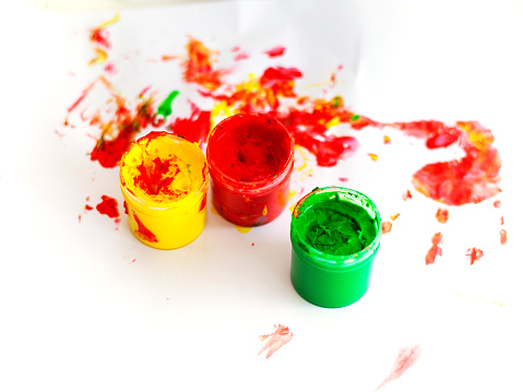 colored inks paint., games with child affect early development. montessori preschool