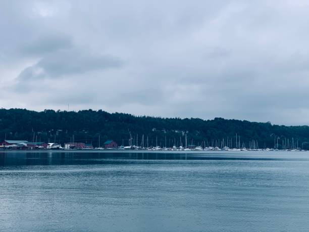istock Dramatic sky on the marina on Lake Huron 1257657788