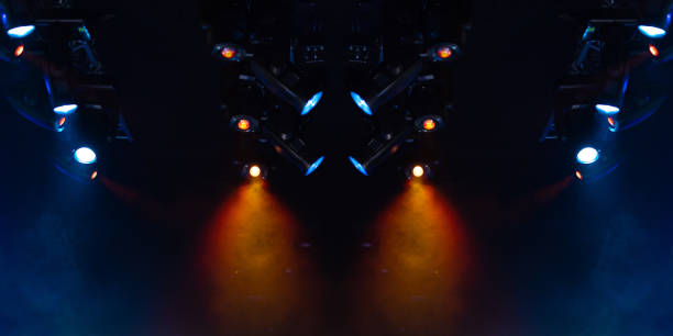 istock Abstract texture background for design. Stage light and smoke on stage, lighting and spotlights. 1257661937