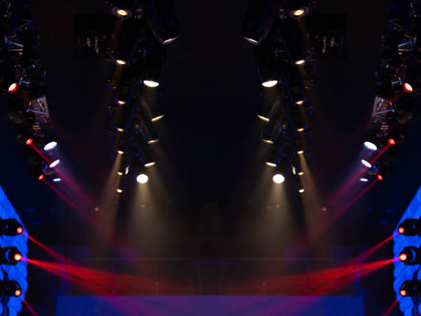 istock Abstract texture background for design. Stage light and smoke on stage, lighting and spotlights. 1257662030