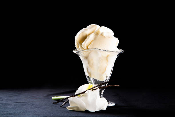 istock Vanilla ice cream in glass 1257662156
