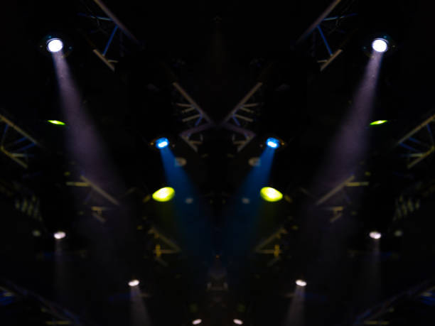 istock Abstract texture background for design. Stage light and smoke on stage, lighting and spotlights. 1257662342