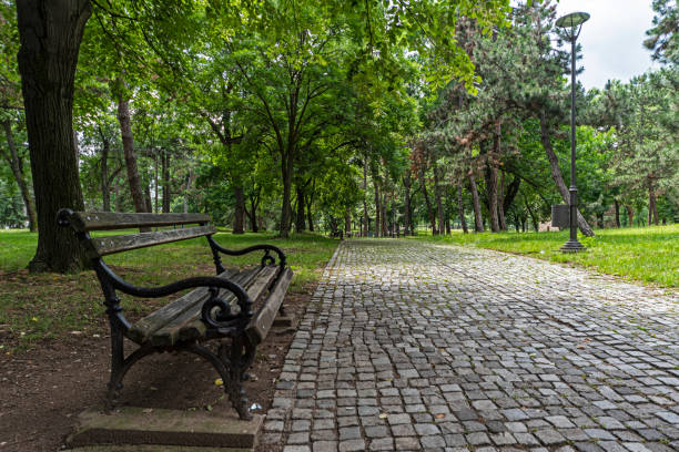 istock A park bench in the fortress 1257665647