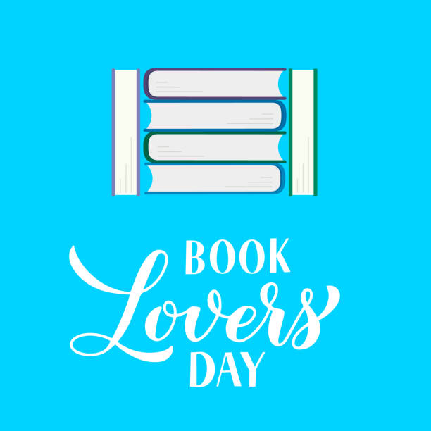 Book Lovers Day calligraphy hand lettering with stack of books. Easy to edit vector template for logo design, greeting card, banner, poster, sign, flyer, etc Book Lovers Day calligraphy hand lettering with stack of books. Easy to edit vector template for logo design, greeting card, banner, poster, sign, flyer, etc. Book Lover's Day stock illustrations