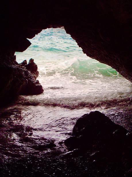 istock View from inside a cave in Maui Hawaii 1257667504