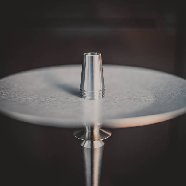 istock part of the hookah, modern design, on a black background. 1257674437