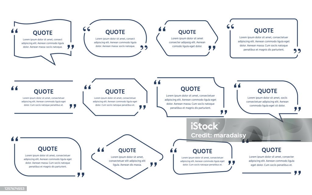 Quote Text Box Format Quote Text Box Template Frame Quotations Vector Illustration Speech ...