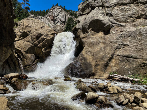 istock Rushing white waterfall at Boulder Falls, Colorado near the Boulder Falls trailhead 1257682037