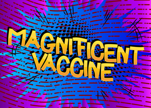 istock Magnificent Vaccine Comic book style cartoon words. 1257690022