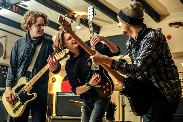 istock Generation Z Music Band On Rehearsal 1257695977